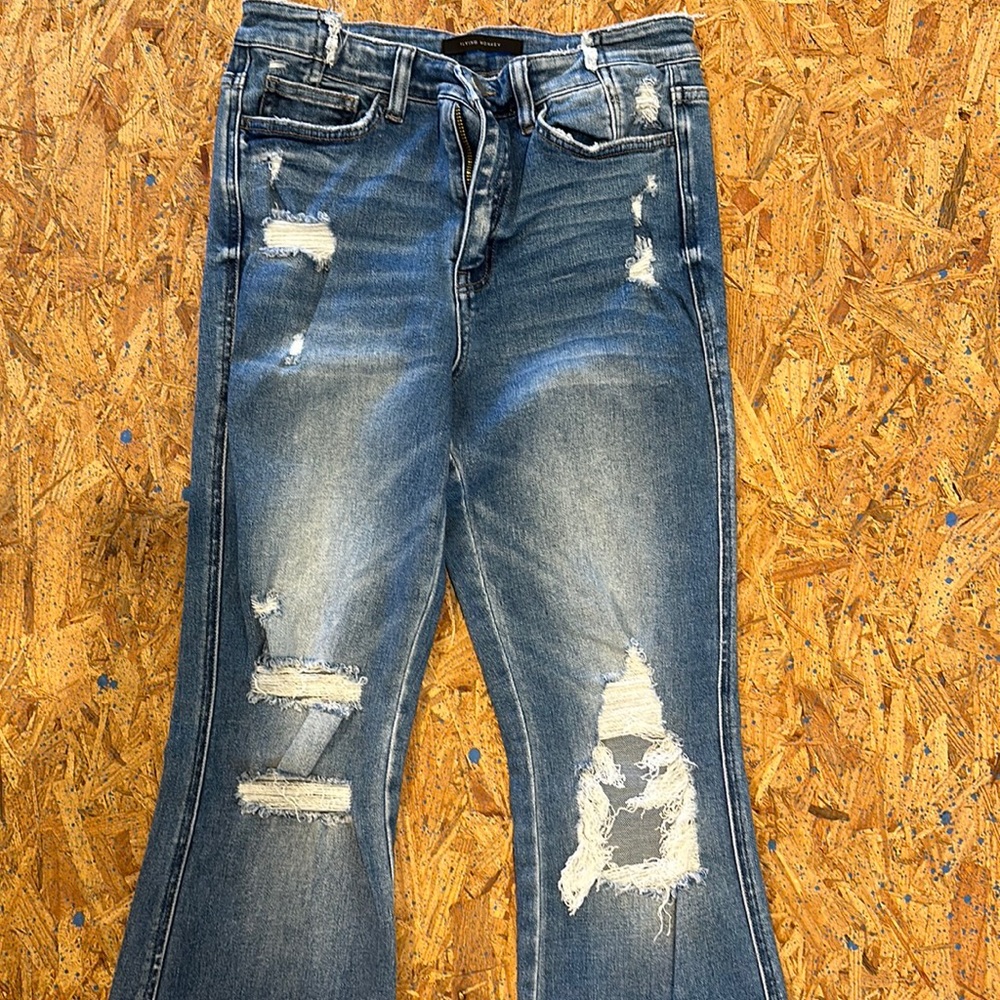 Flying Monkey High Rise Flare Distressed